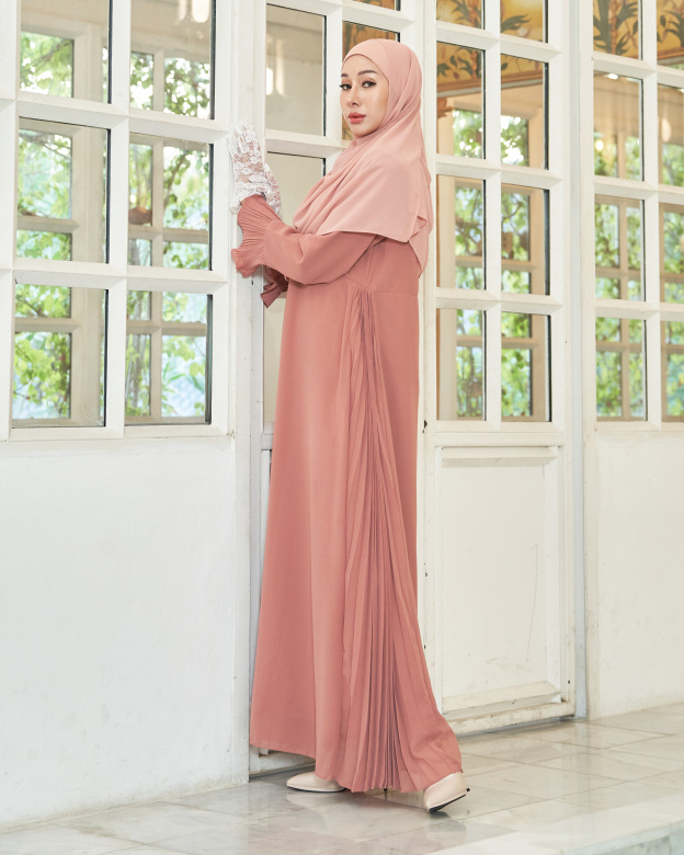 Dress Pleated Rachita - Dust Coral