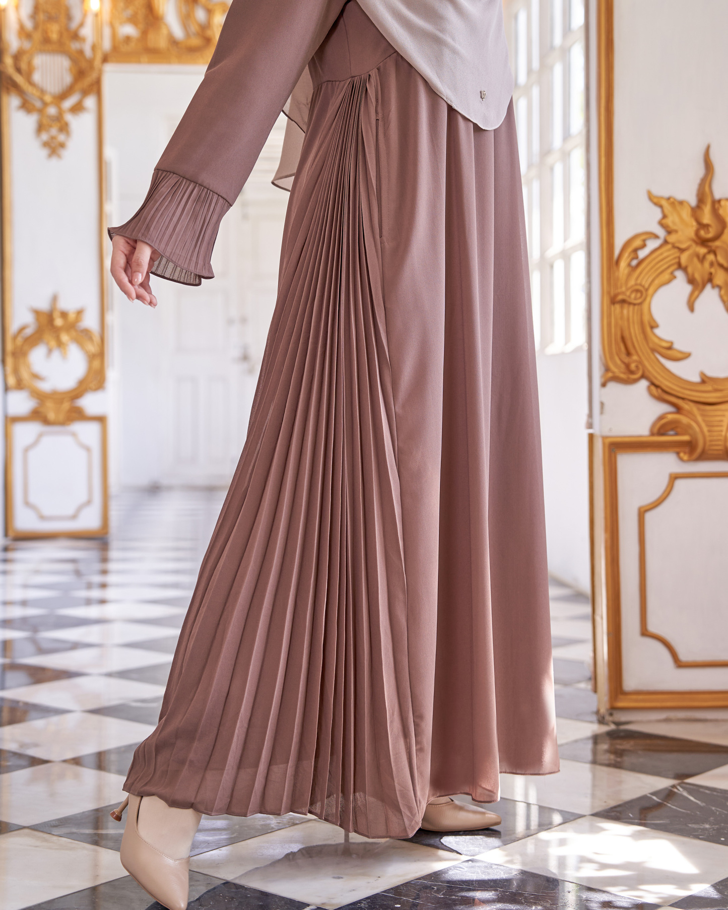 Dress Pleated Rachita - Blow Brown