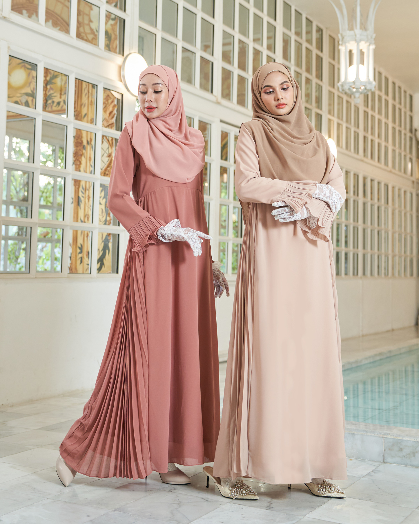 Dress Pleated Rachita - Sage Green