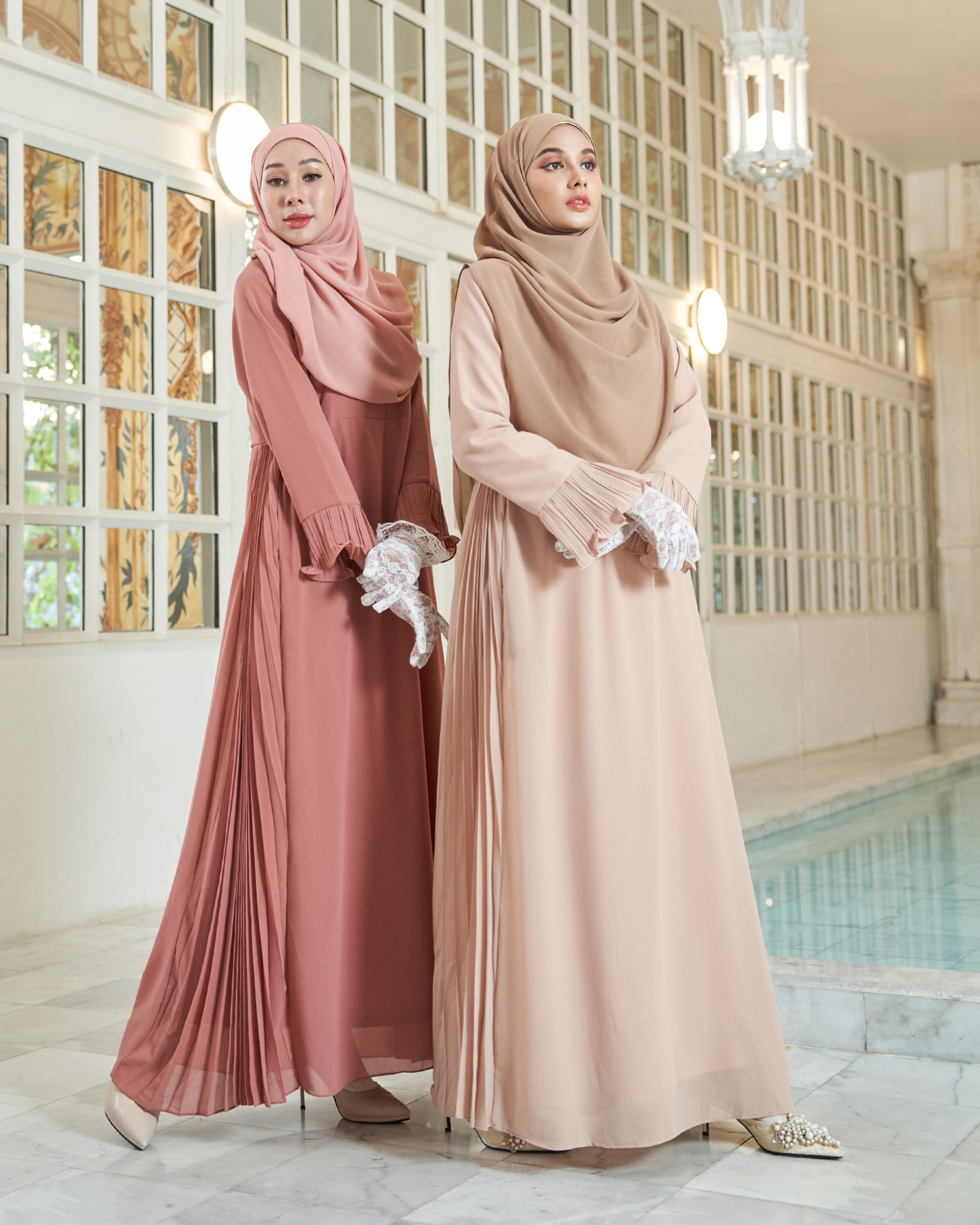 Dress Pleated Rachita - Dust Coral