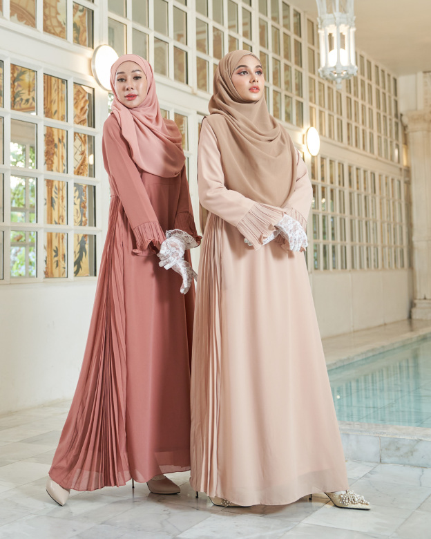 Dress Pleated Rachita - Dust Coral