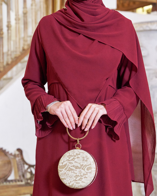Dress Pleated Rachita - Maroon
