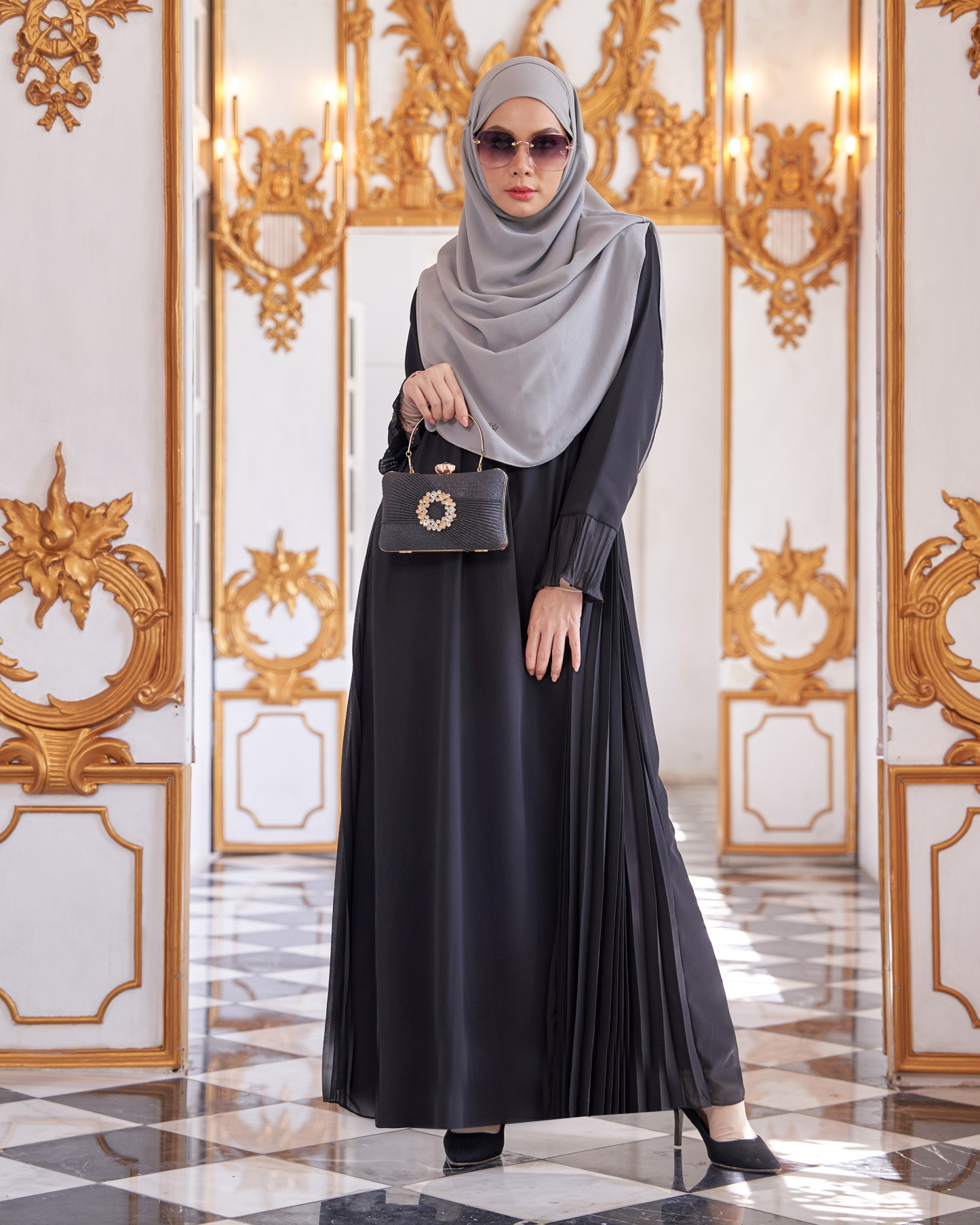 Dress Pleated Rachita - Matte Black