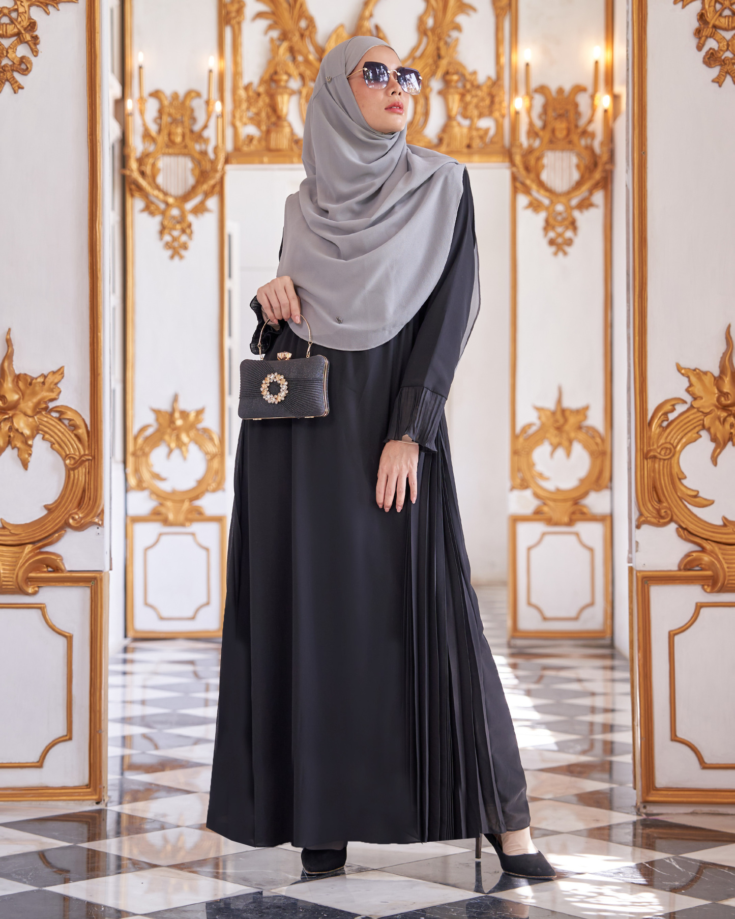 Dress Pleated Rachita - Matte Black