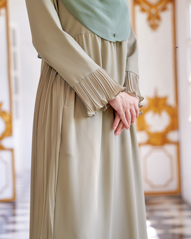 Dress Pleated Rachita - Sage Green