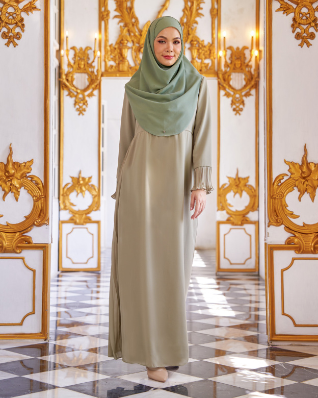 Dress Pleated Rachita - Sage Green