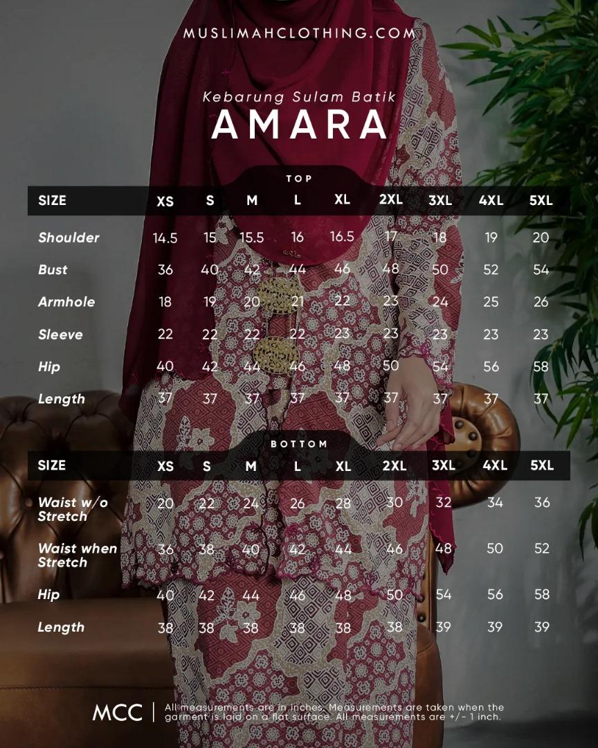 Baju Kebarung Sulam Batik Amara