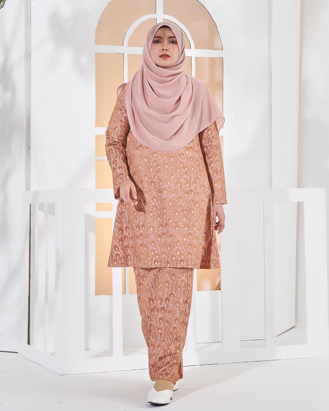 Baju Kurung Riau Lace Greece - Vanilla Cream