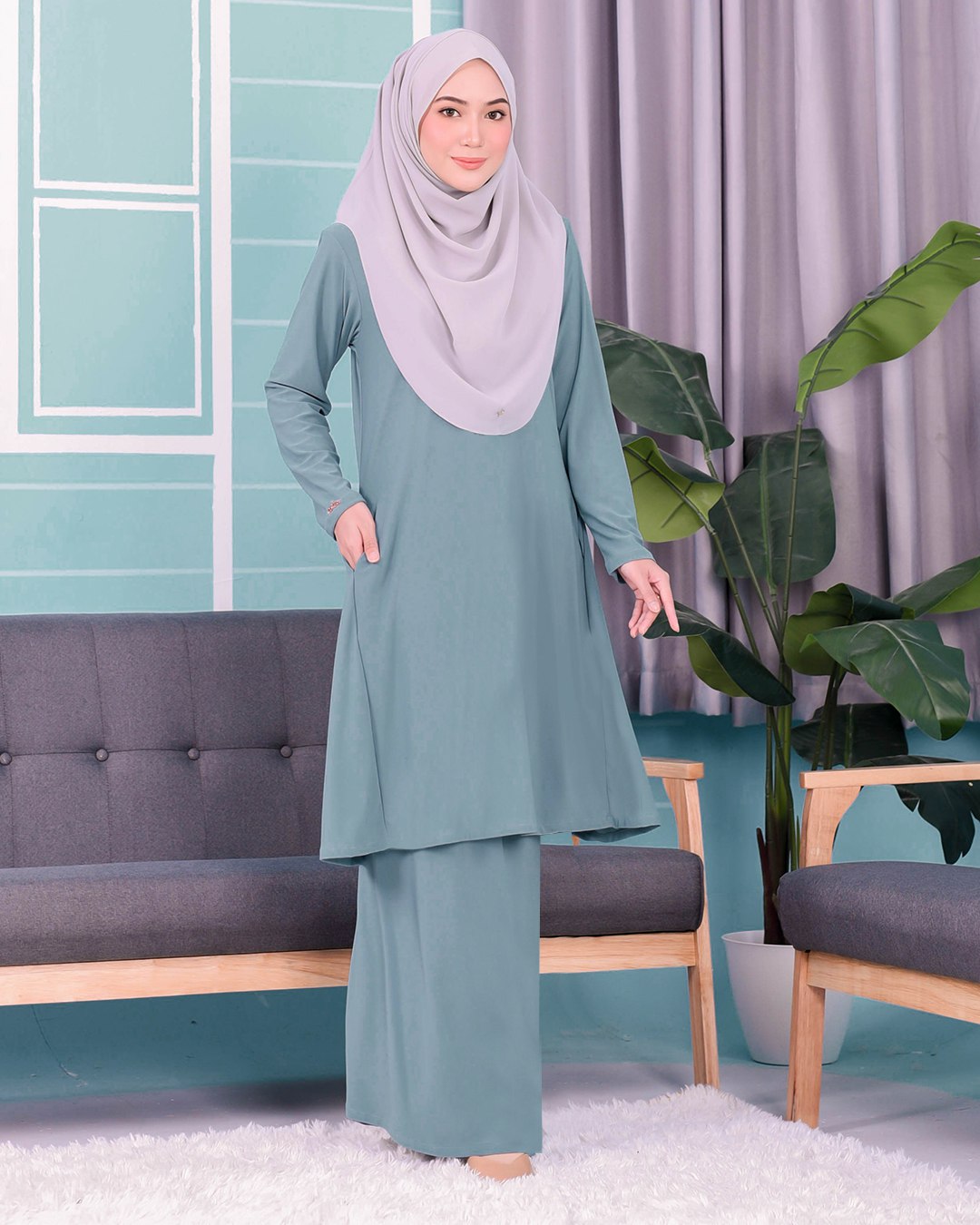 Baju Kurung Pahang Laura Plain