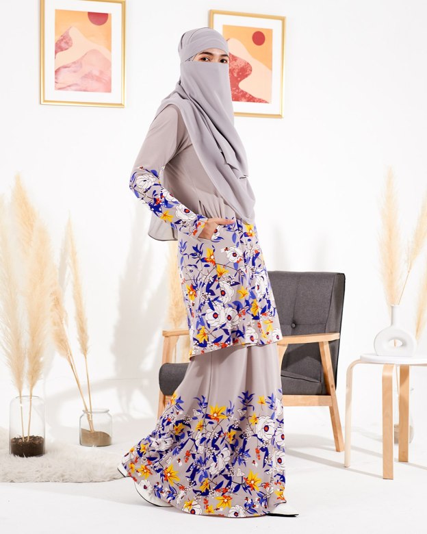 Kurung Lara - Silver Grey