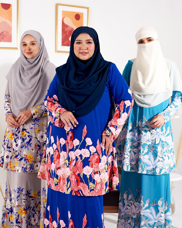 Kurung Lara - Blossom Blue