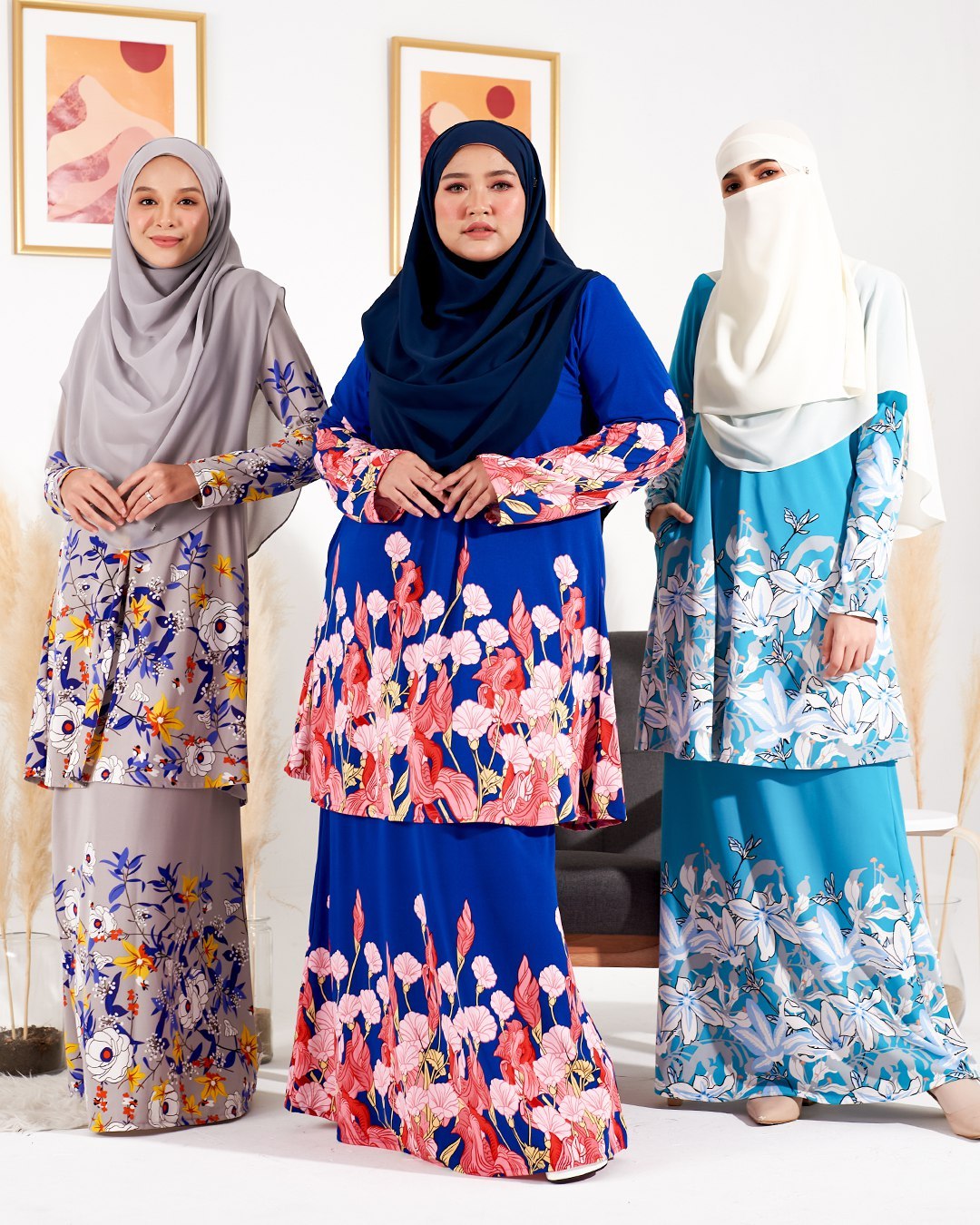 Kurung Lara - Floral Purple