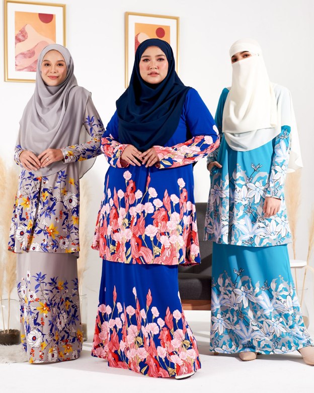 Kurung Lara - Floral Purple