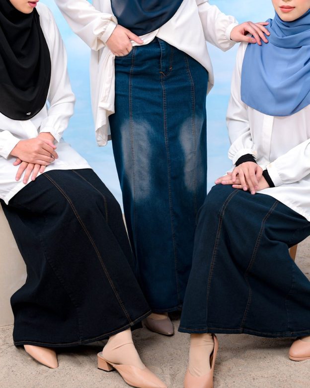 Skirt Jeans Nelfina Denim Flare - Fade Green