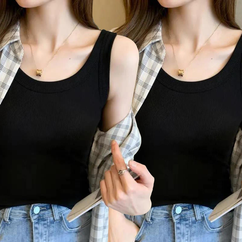 螺紋防走光無袖薄款內搭打底吊帶背心-Cicichill