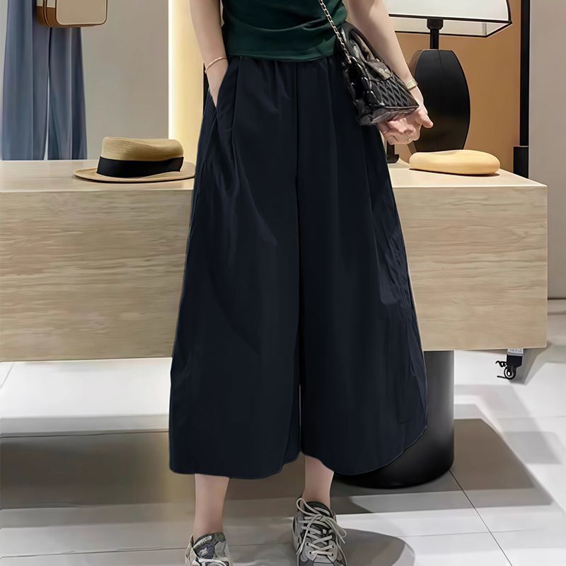 百搭過膝寬鬆顯瘦七分闊腿褲