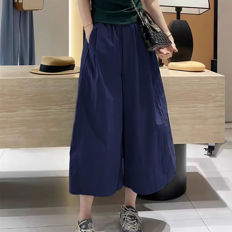 百搭過膝寬鬆顯瘦七分闊腿褲