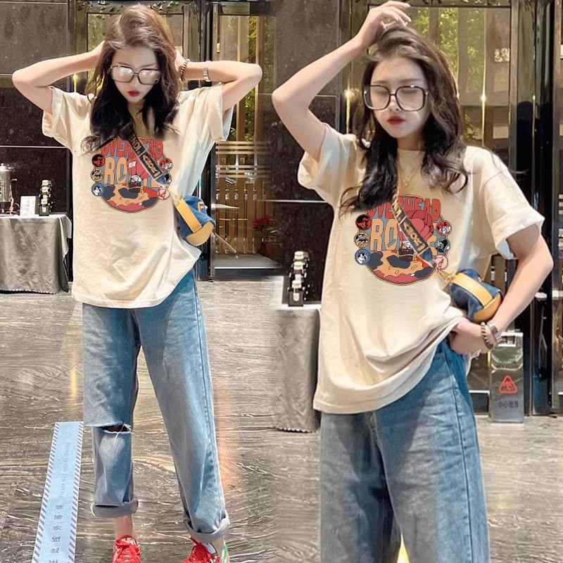 短袖女復古寬鬆胖mm時尚氣質上衣 商品圖 6