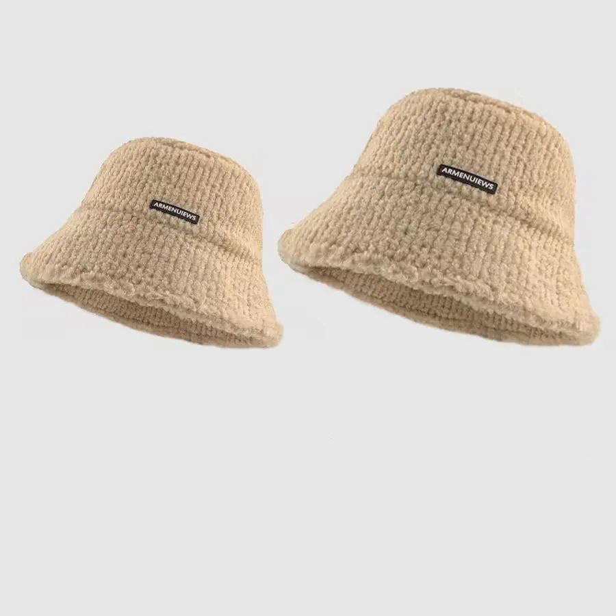 顯臉小毛絨漁夫帽大頭水桶毛絨帽子