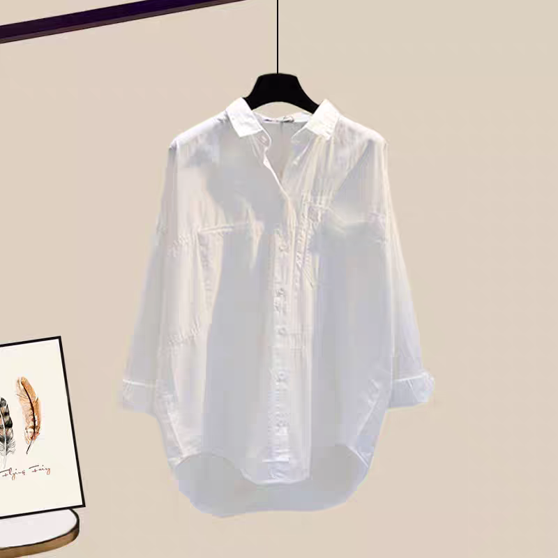 【單件/套裝】韓版百搭襯衫背心顯瘦牛仔裙三件套裝-lululam