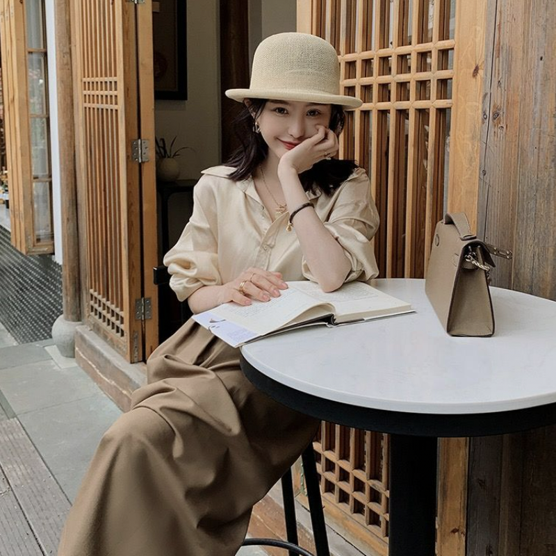 【單件/套裝】氣質通勤襯衫+輕熟半身裙兩件套裝-lululam
