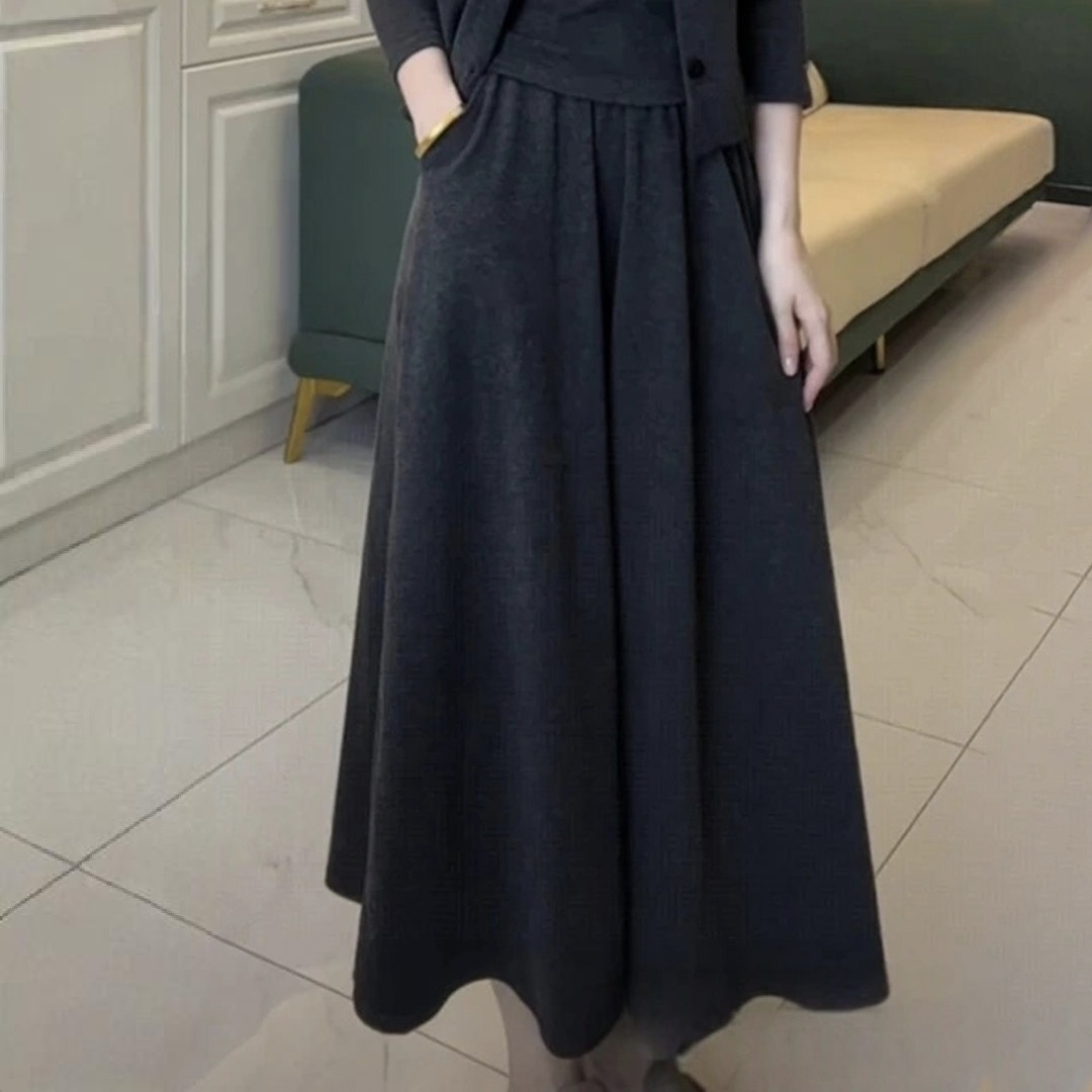 【單件/套裝】高級感韓系氣質針織開衫+吊帶+半身裙/褲子三件套-lululam