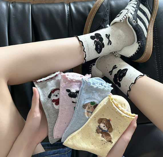時尚韓版ins潮流薄高彈卡通印花襪子