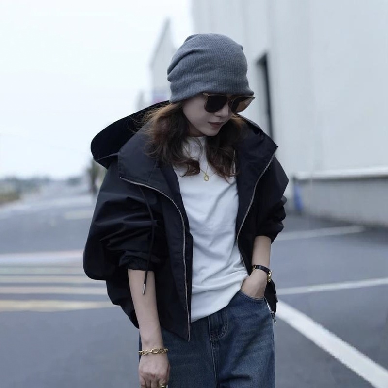 休閒工裝衝鋒衣風衣夾克連帽外套