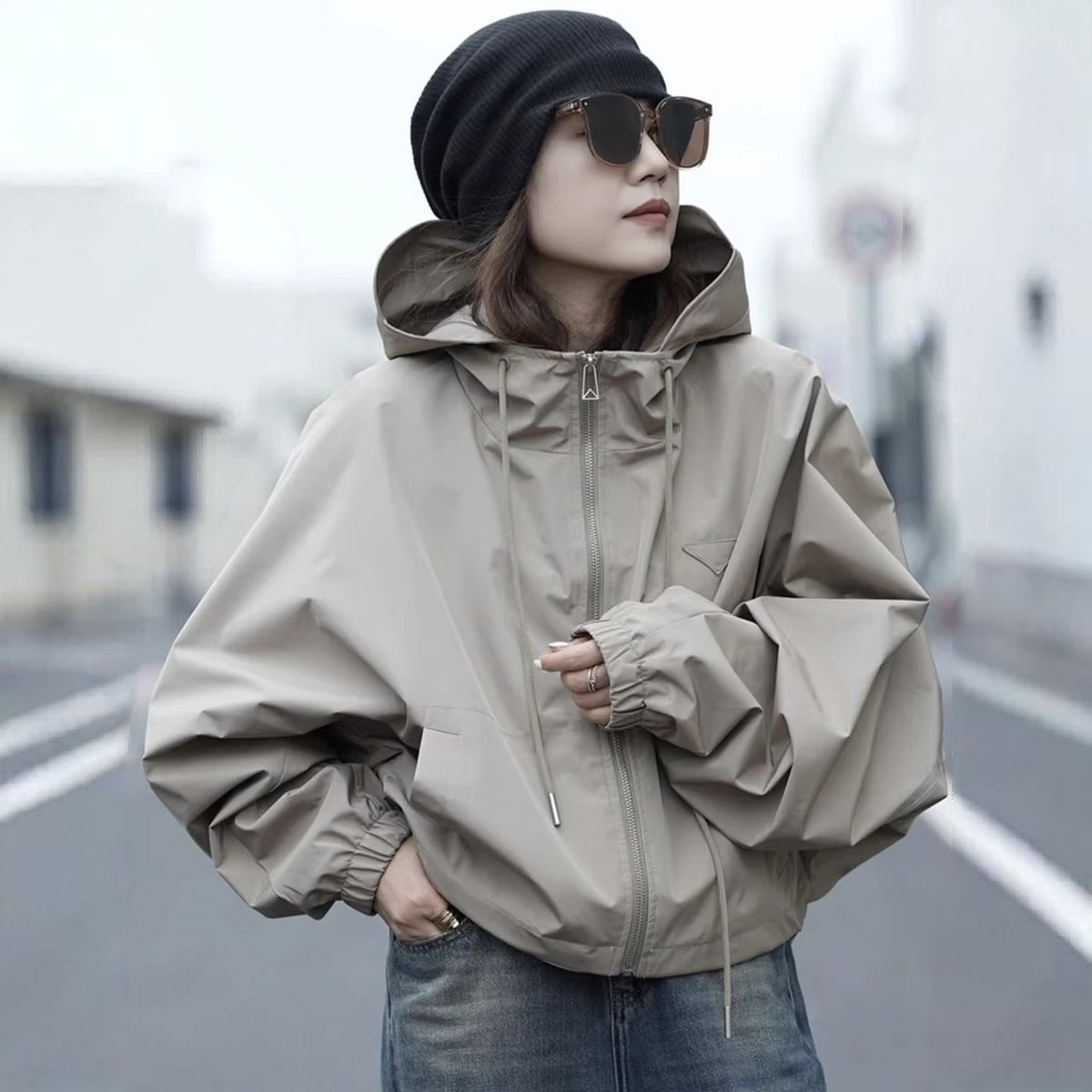 休閒工裝衝鋒衣風衣夾克連帽外套