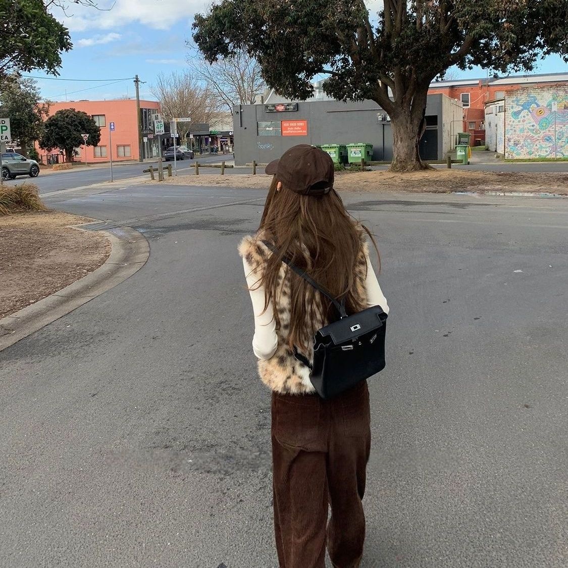 雙面穿時髦俏皮漸變雪豹皮草馬甲外套