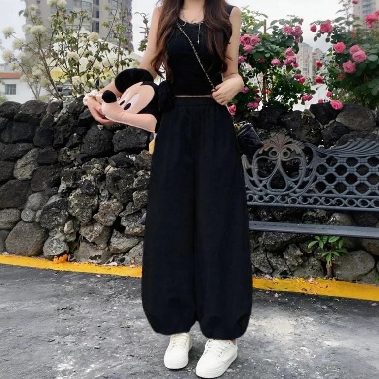 薄款寬鬆大碼休閒速乾哈倫運動九分燈籠褲