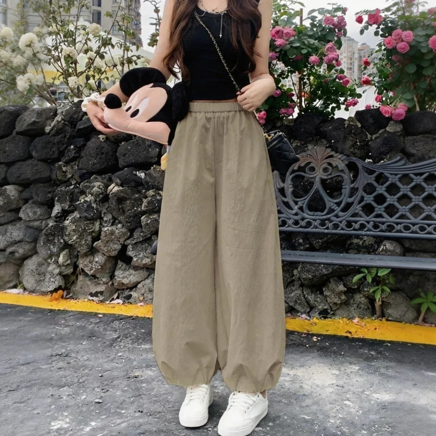 薄款寬鬆大碼休閒速乾哈倫運動九分燈籠褲