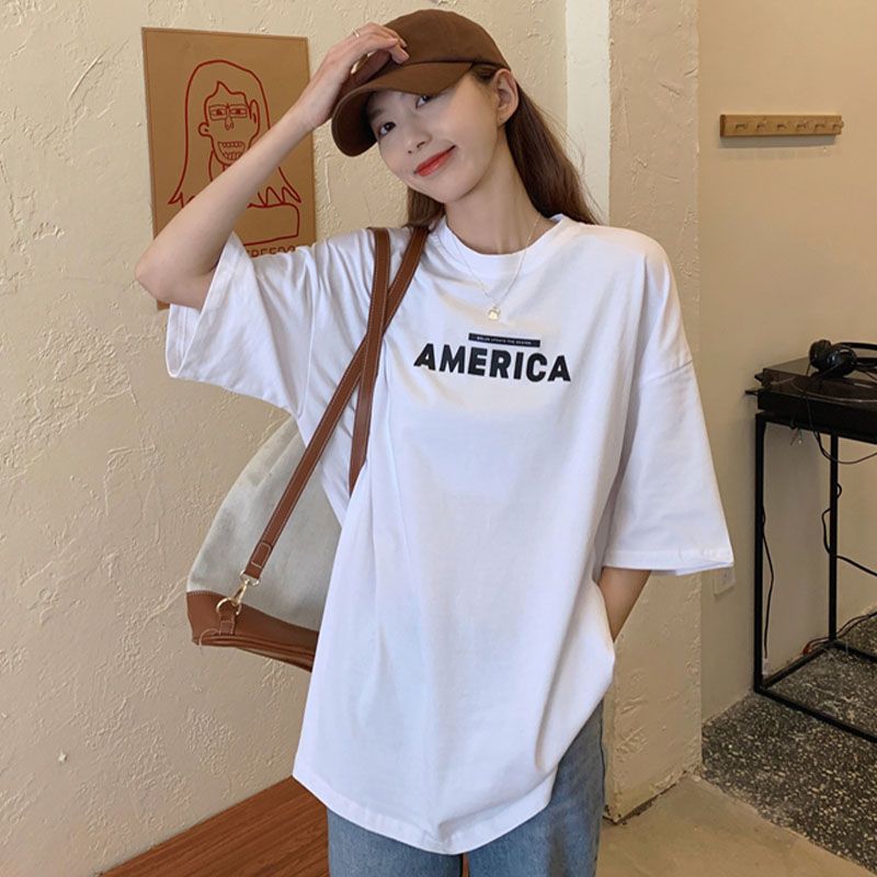 【單件/整套】日系顯瘦短袖減齡寬鬆背帶裙兩件套裝-lululam