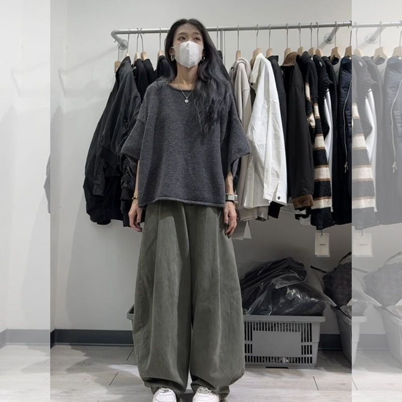 【單品/套裝】韓版寬鬆短袖潮流休閒褲兩件套裝-lululam