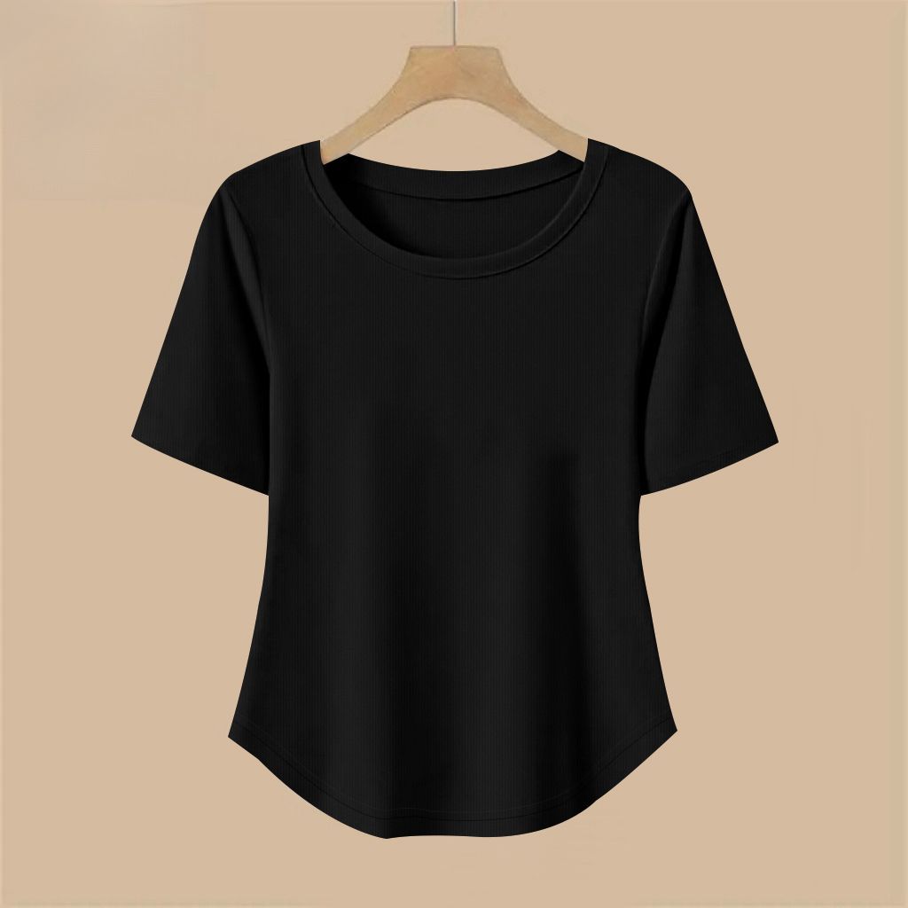 6色休閒正肩顯瘦百搭經典圓領短袖-lululam