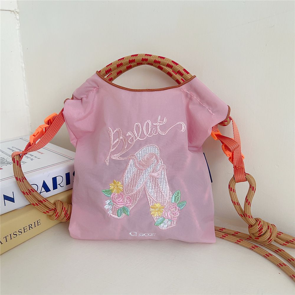 25款日系mini款休閒設計感刺繡環保尼龍手提斜挎包-lululam