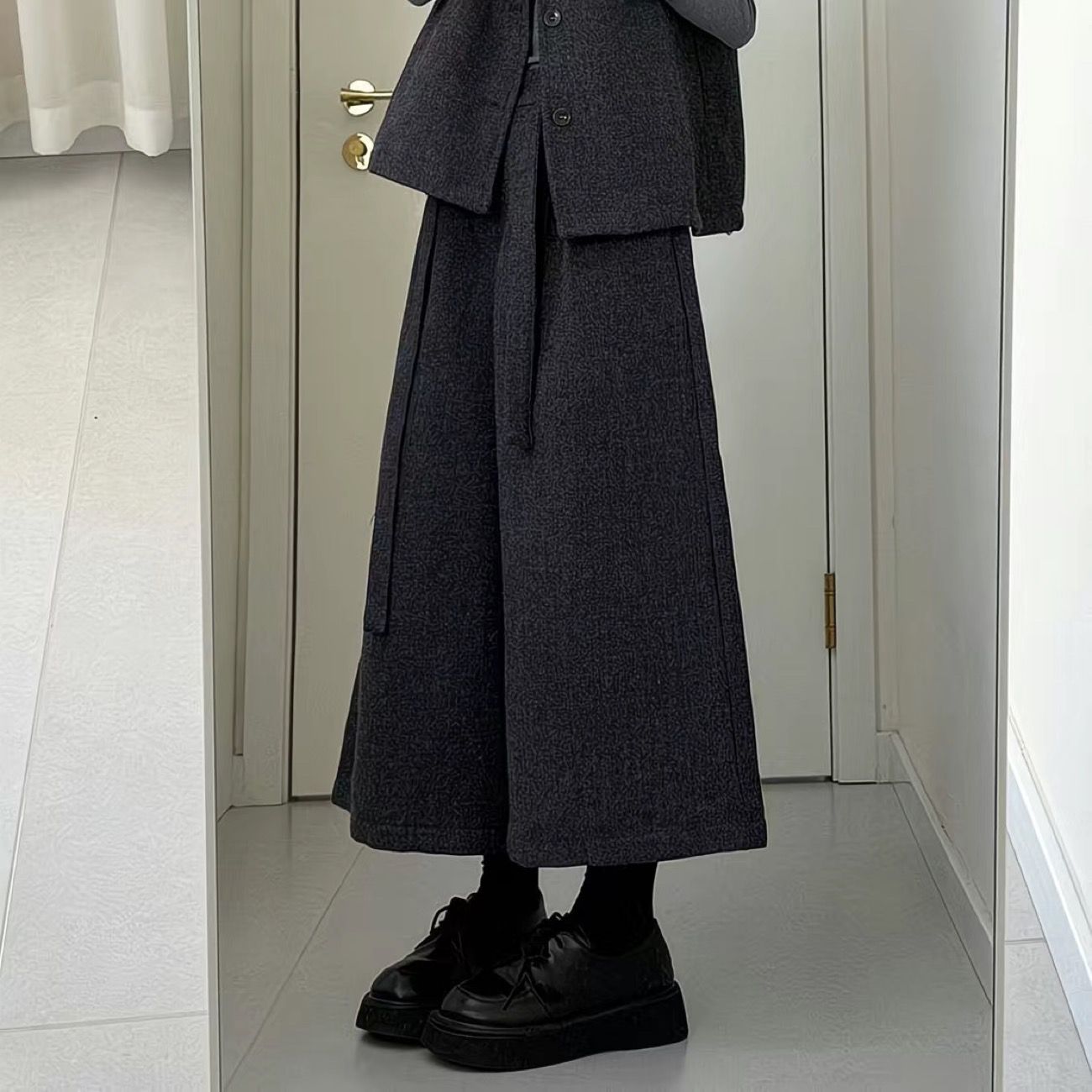 【單件/套裝】簡約時尚高級大碼胖MM上衣馬甲+闊腿褲三件套裝