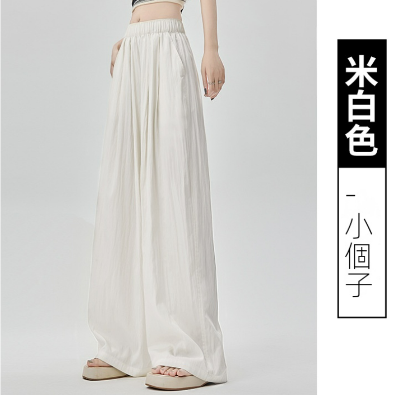 薄款冰絲休閒透氣垂感闊腿顯瘦山本褲-lululam