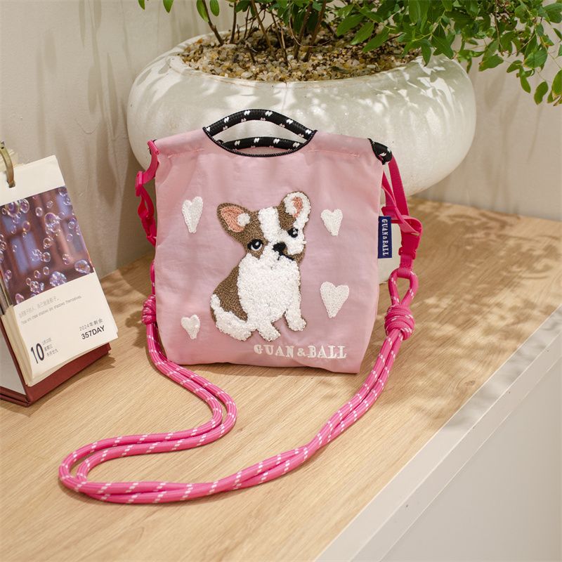 25款日系mini款休閒設計感刺繡環保尼龍手提斜挎包-lululam