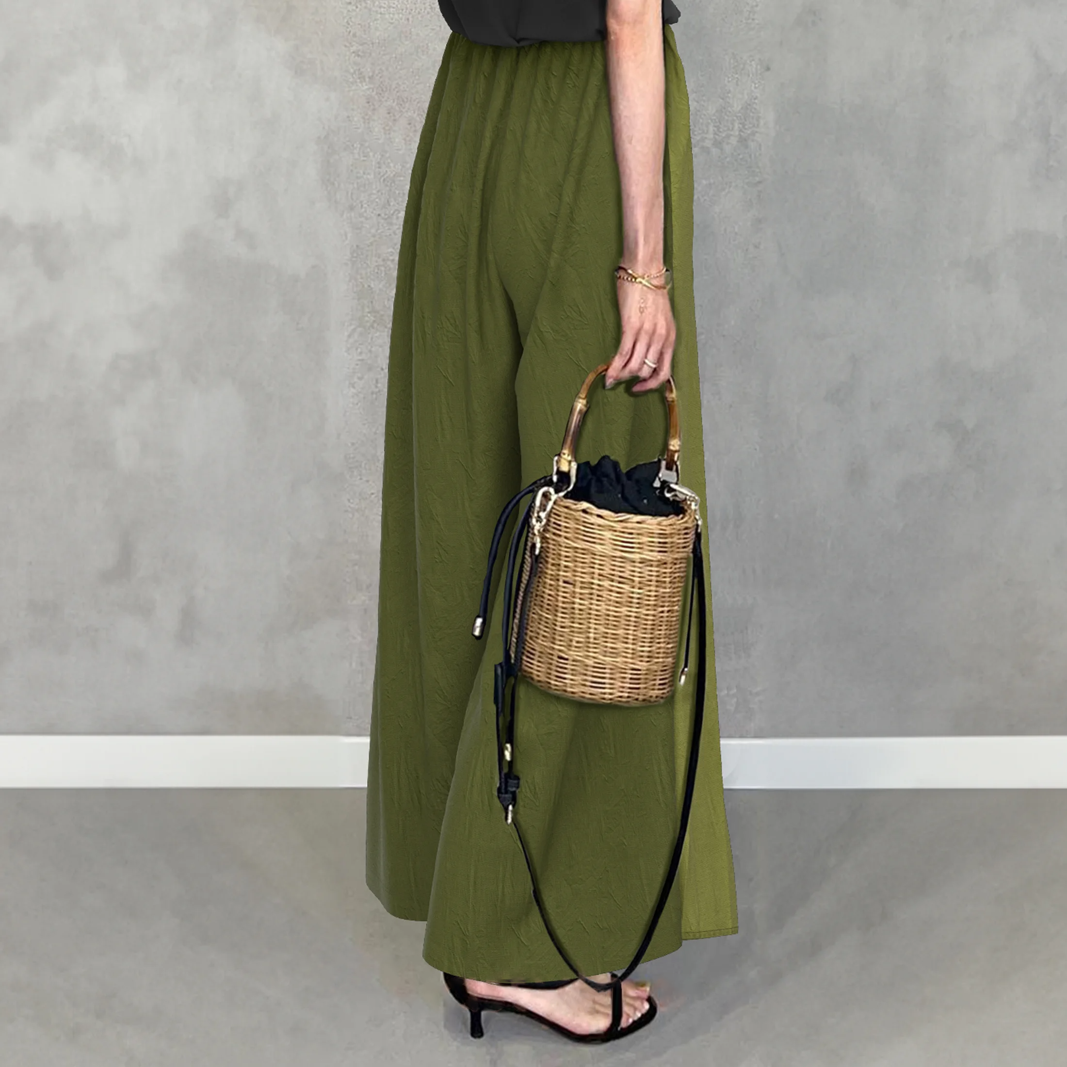 日韓休閒短袖時尚壓褶褲子兩件套裝-lululam