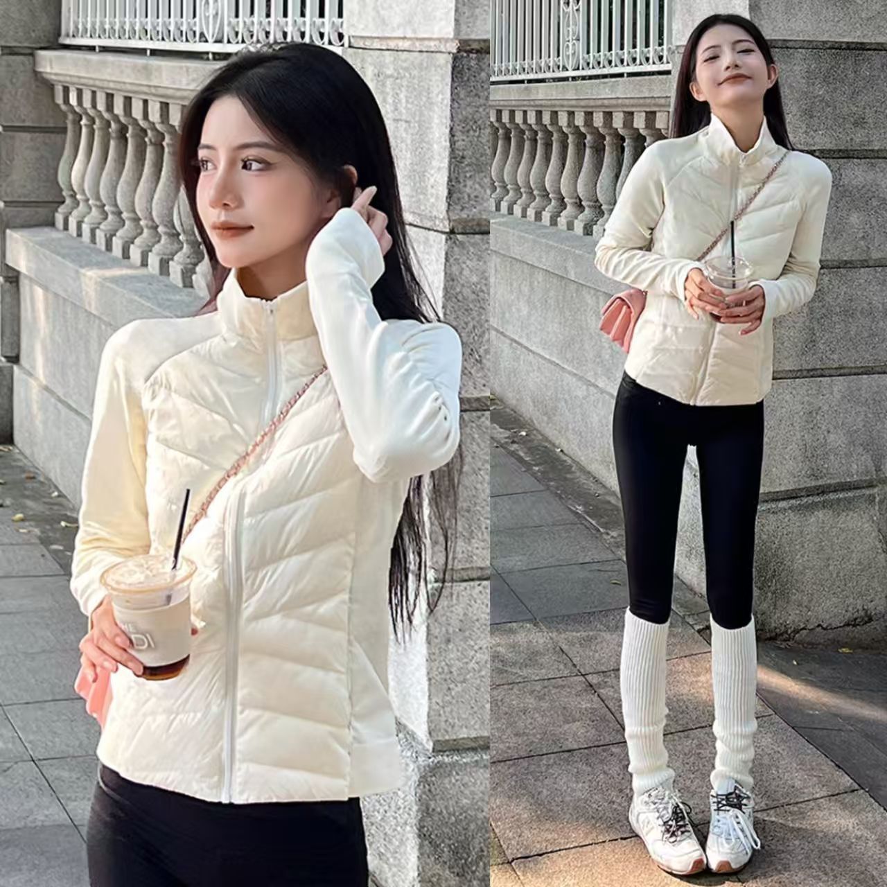 輕薄防風保暖修身運動石墨烯棉服外套