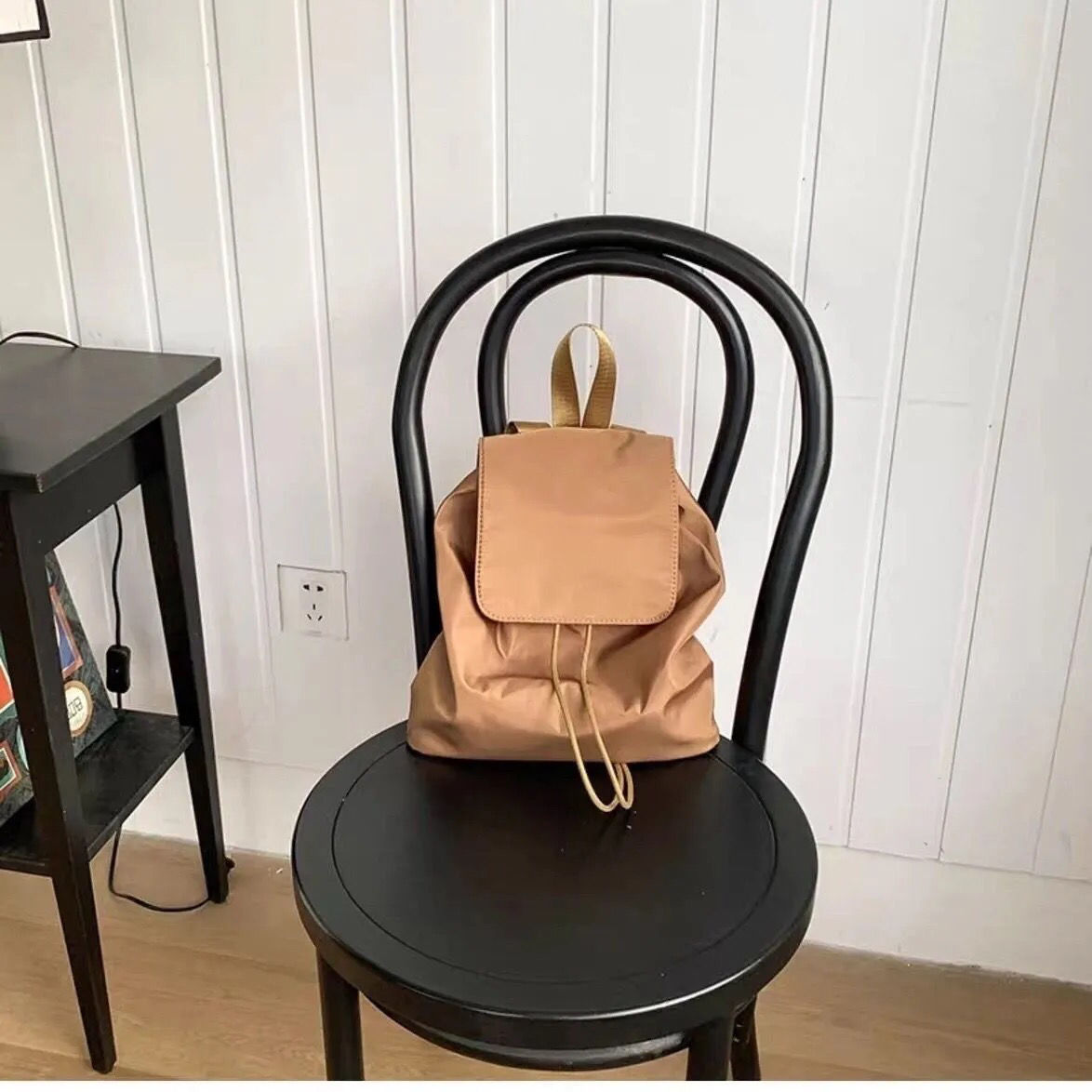 韓系雙肩ins潮輕便休閒電腦包尼龍抽繩包-lululam