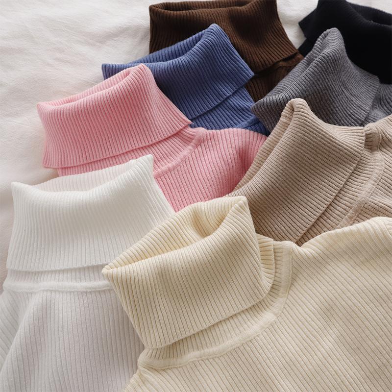 14色韓系高領修身氣質內搭長袖針織衫