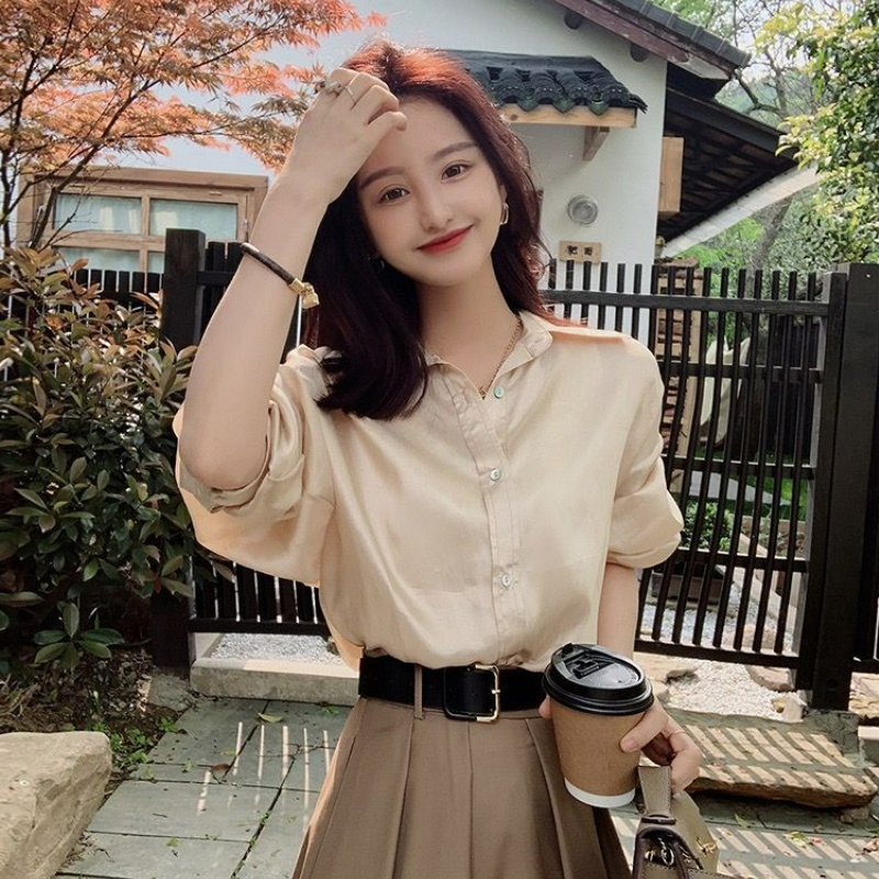 【單件/套裝】氣質通勤襯衫+輕熟半身裙兩件套裝-lululam