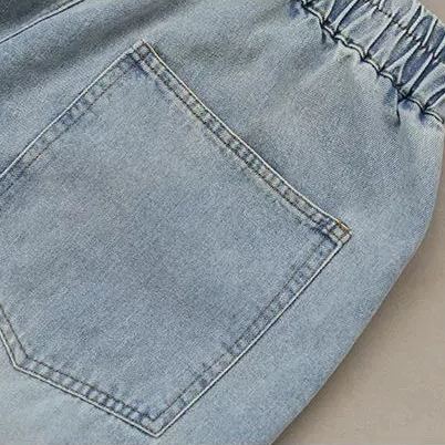 鐮刀褲寬鬆顯瘦梨形身材闊腿牛仔褲-lululam