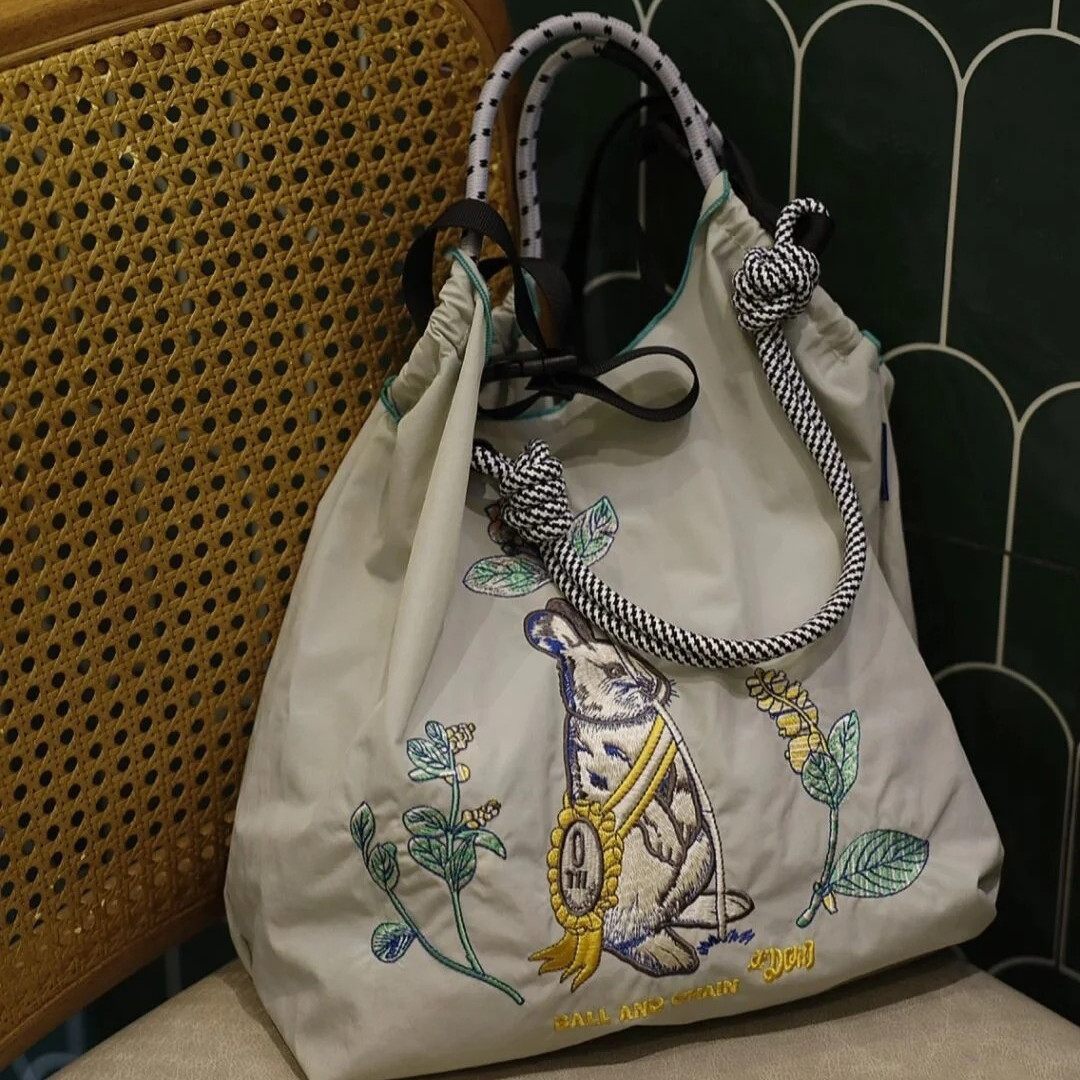 【多款式】小眾刺繡尼龍大容量環保手提單肩斜跨包-Cicichill