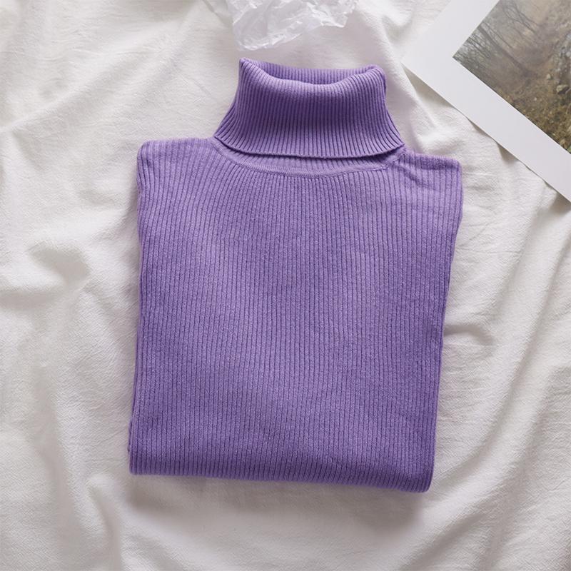 14色韓系高領修身氣質內搭長袖針織衫