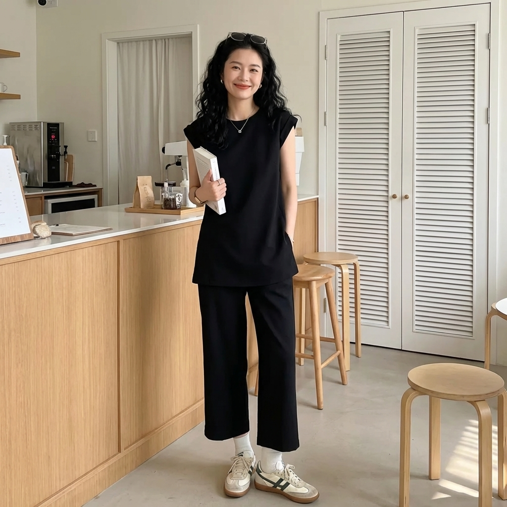 【整套】韓版顯瘦氣質上衣+休閑褲兩件套裝