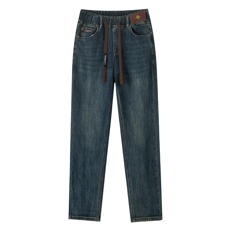 大碼高腰顯瘦哈倫羊羔絨刷毛哈倫牛仔褲