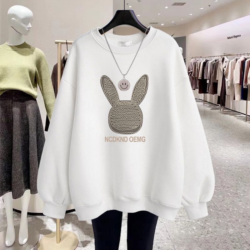 大碼圓領寬鬆顯瘦中長款休閒百搭長袖衛衣-lululam